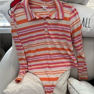 H&M Striped Long Sleeve Bodysuit